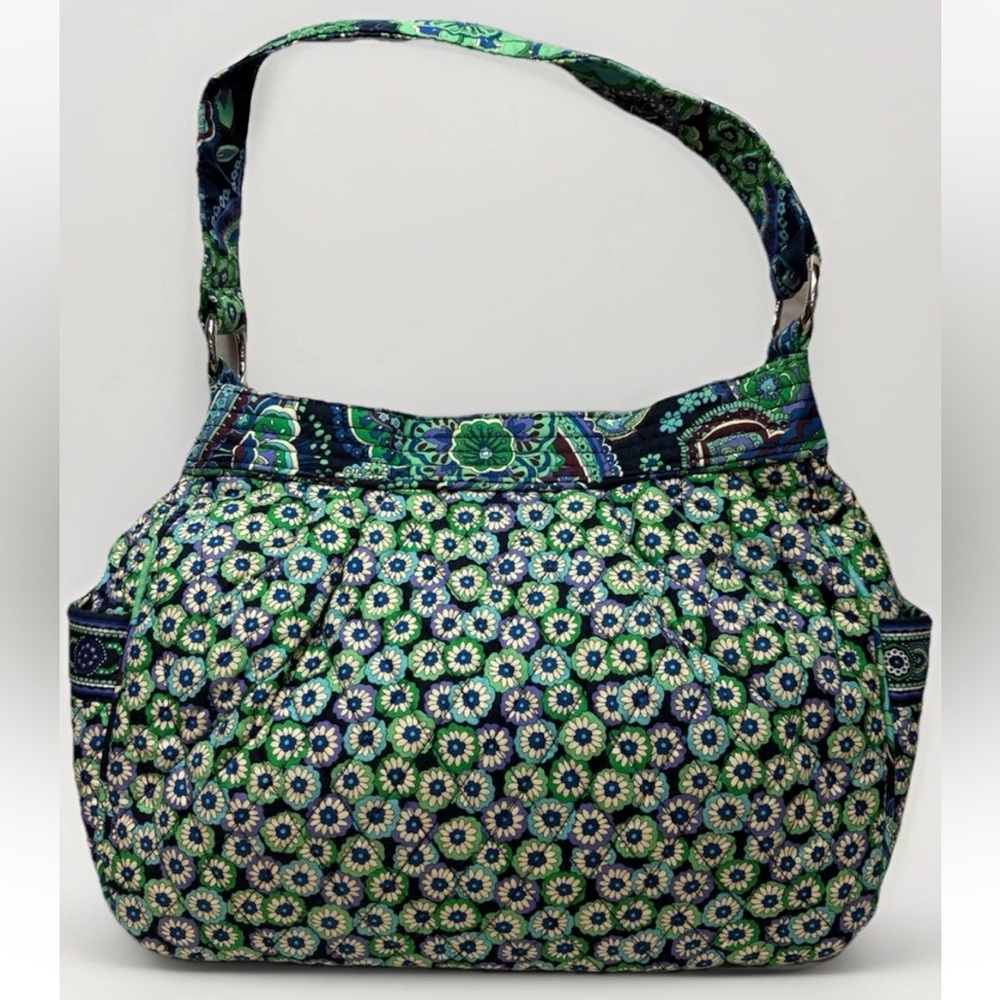 Vera Bradley Green & Blue Floral Hobo-Style Shoulder Bag #5717